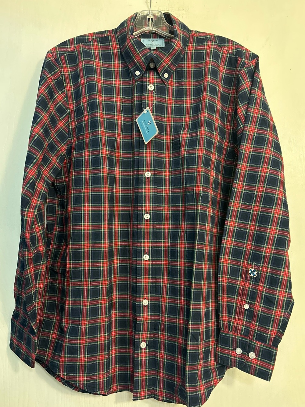 Castaway Nantucket NWT Plaid Flannel Preppy Classic Men's Button-Down Size S.